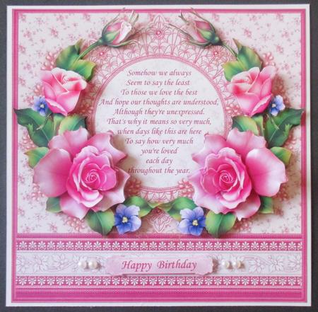 Pink Spring Rose & Verse 8x8 Mini Kit & Decoupage by Davina Rundle