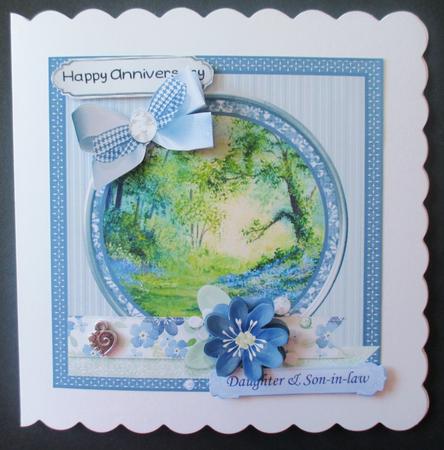 8x8 Bluebell Wood with Bows and Floral Decoupage by Davina Rundle