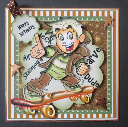 6x6 Radical Boarder Card Front Topper by Davina Rundle