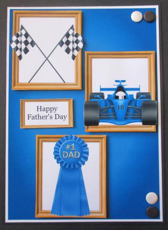Blue Race Car Dad - Frame Trio by Davina Rundle