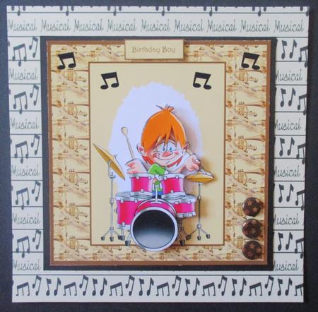 Drummer Boy Card with Decoupage by Davina Rundle