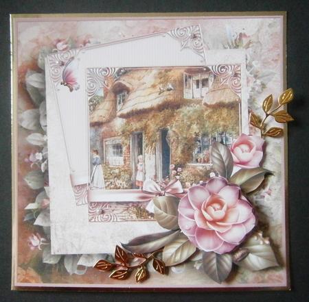The Old Cottage Card with Decoupage by Davina Rundle