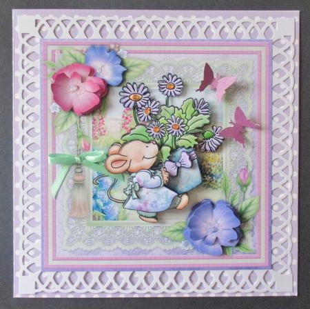 Mouse & Plant Pot 8x8 Mini Kit & Decoupage by Davina Rundle