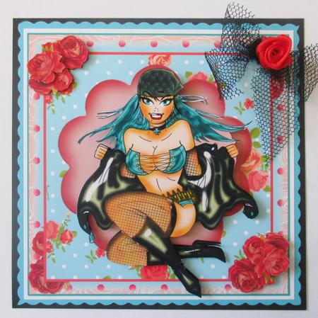 Biker Betty Card Front Kit by Davina Rundle