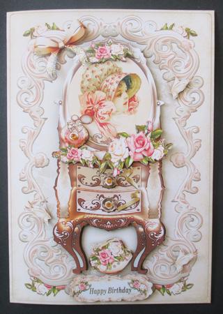 Cream Antique Chest of Drawers with Roses by Davina Rundle