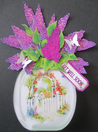 Vase of Lilac Over the Top Card by Davina Rundle