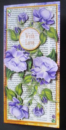 Dl Card with Inlet 255 All About Flowers Yellow Purple by Davina Rundle