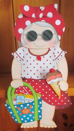 3D on the Shelf Card Kit - on the Beach Old Lady Mabel by Davina Rundle