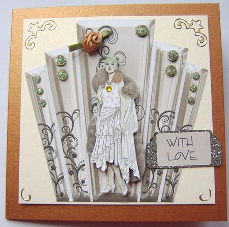 Art Deco Bronze Panels with Elegant Lady by Davina Rundle