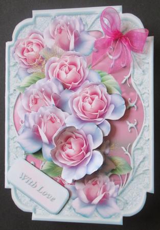 Frosted Roses Shaped Card Mini Kit by Davina Rundle