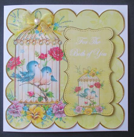 Lemon Lovebirds Both of You 8in Scallop Topper by Davina Rundle