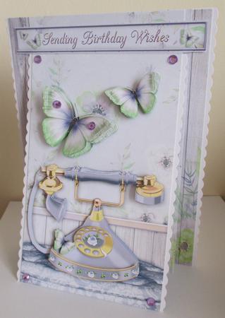 3 in 1 Lilac Butterfly Phone by Davina Rundle