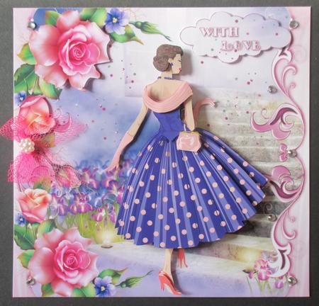 1950's Lady Polka Dots and Flowers Mini Kit by Davina Rundle