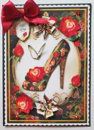 Red and Black Flowers Fashion Ladies Shoes by Davina Rundle