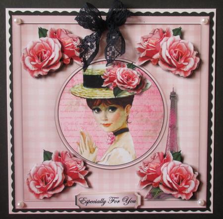 Parisian Girl & Vintage Roses by Davina Rundle