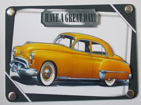 1949 Yellow Oldsmobile Vintage Car by Davina Rundle