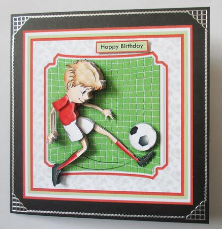 Football Back of the Net 8x8 Male Mini Kit Ages & Decoupage by Davina Rundle