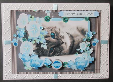 Blued Eyed Beauty Decopauge Card Front by Davina Rundle