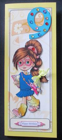 Cute as a Button Long Dl Birthday Card by Davina Rundle