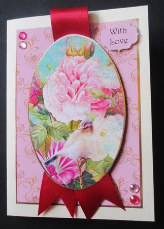Beautiful Vintage Flowers & Bird by Davina Rundle