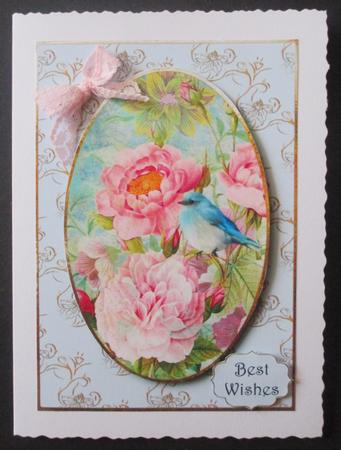 Beautiful Bluebird & Vintage Flowers by Davina Rundle