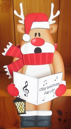 3D on the Shelf Card Kit - Christmas Carol Singing Rudolph by Davina Rundle