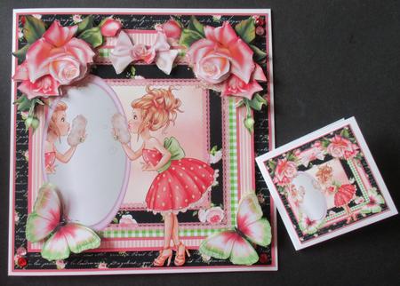 The Pink Rose Beauty Card Front Kit by Davina Rundle