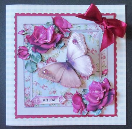 Beautiful Lilac Roses Card Front Kit by Davina Rundle