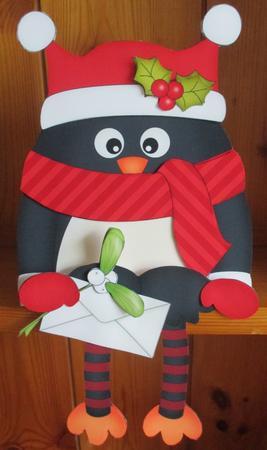 3D on the Shelf Card Kit - Christmas Pip Penguin Mistletoe by Davina Rundle