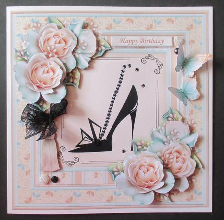 Stylish Shoe & Roses 8x8 Mini Kit & Decoupage by Davina Rundle