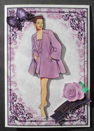 Vintage Fashion Lady Quick Card & Embellishments by Davina Rundle