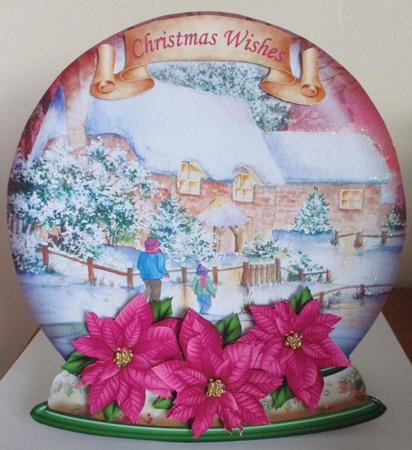 Christmas Snow Globe Cottage Glow Shape Rocker Card Mini Kit by Davina Rundle