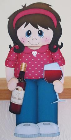 3D on the Shelf Card Kit - Little Wine Drinker Jean by Davina Rundle