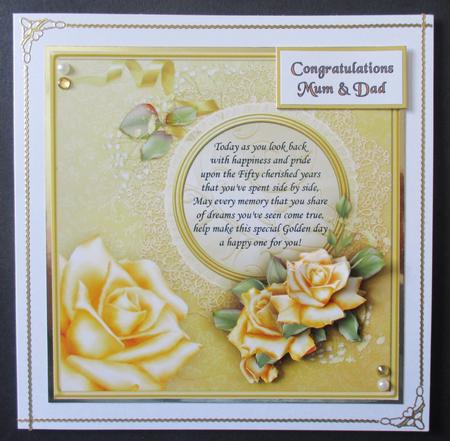 Golden Roses Square Topper & Decoupage by Davina Rundle