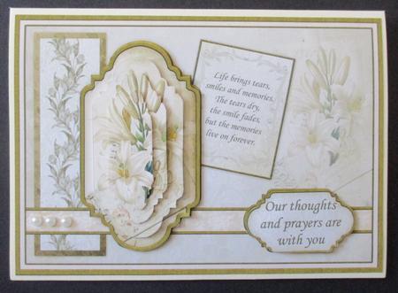 Vintage Sympathy Lilies Card Topper & Pyramage by Davina Rundle