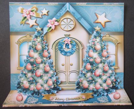 Winter Christmas House with Trees Card Kit by Davina Rundle