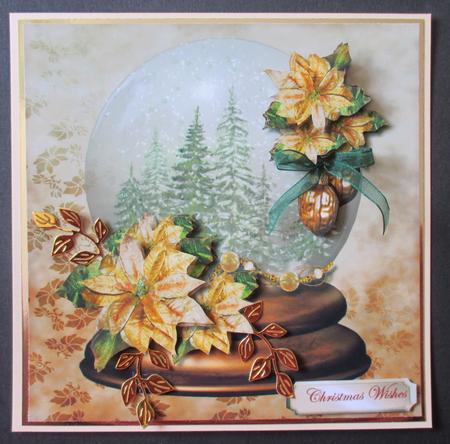 Snowglobe & Golden Poinsettias by Davina Rundle