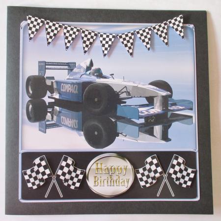 Bmw Racing Car Quick Card with Model Formula 1 Car by Davina Rundle