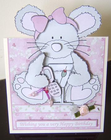 Martini Mouse & Mobile Easy Over the Edge Card by Davina Rundle