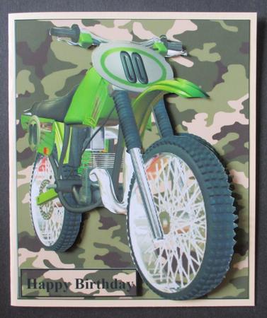Motor Cross Camouflage Topper with Decoupage by Davina Rundle