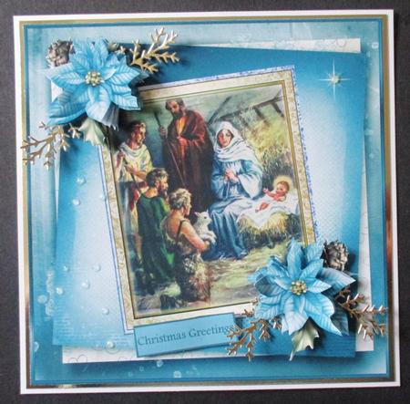 Baby Jesus in the Stable 7x7 Card by Davina Rundle