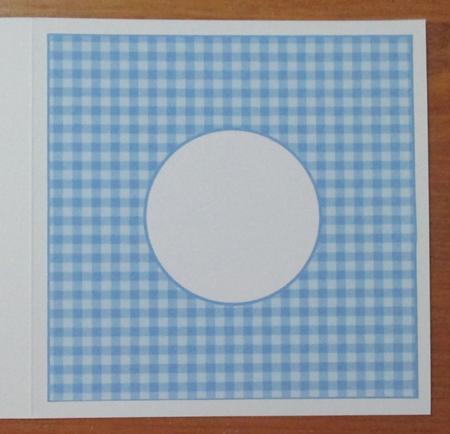 Baby Gingham Blue Insert 8x8 by Davina Rundle