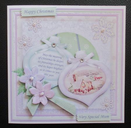 Christmas Baubles Winter Church 8x8 Mini Kit & Decoupage by Davina Rundle