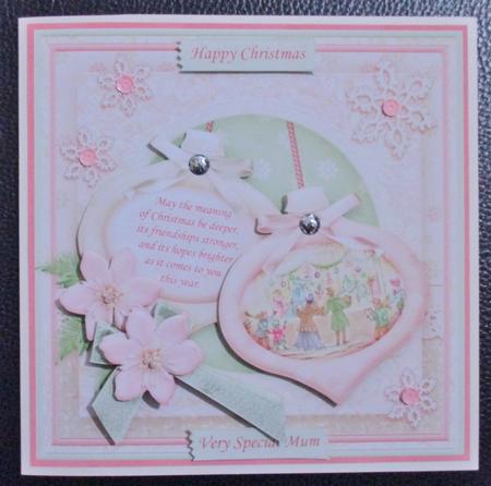 Christmas Baubles Christmas Shopping Decoupage 8x8 Mini Kit by Davina Rundle