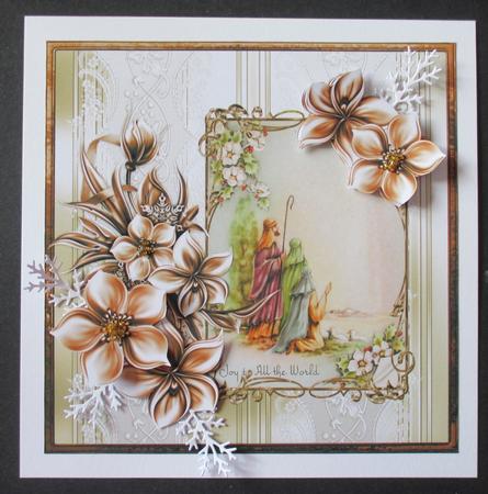 Shepherds Watch at Night 7x7 Card with Decoupage by Davina Rundle