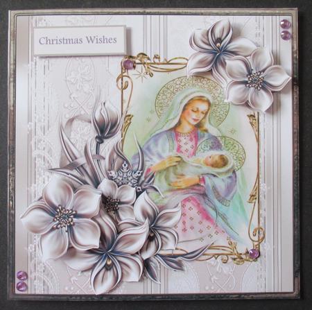 Mary and Baby Jesus 7x7 Card and Decoupage by Davina Rundle