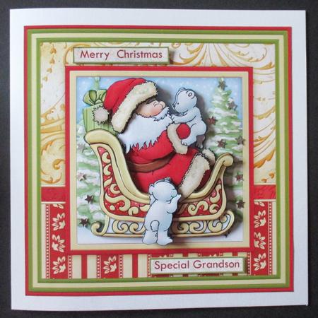 Polar Bears Visit Santa Christmas Mini Kit & Decoupage by Davina Rundle
