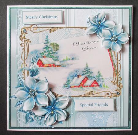 Friends at Christmas 7x7 Card and Decoupage by Davina Rundle