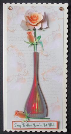 Peach Roses in Bud Vase by Davina Rundle