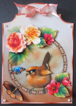 Begonia Birdsong - Shaped Card Front with Step by Step by Davina Rundle